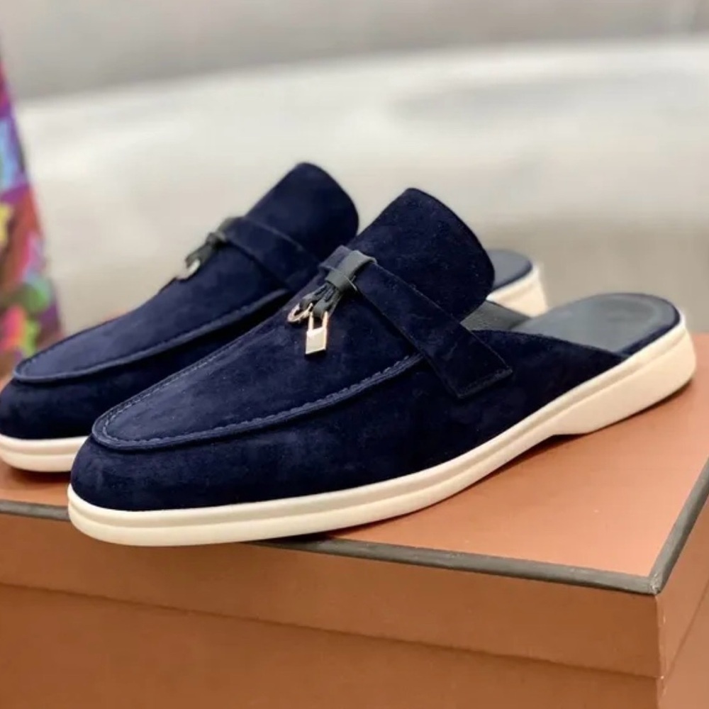 Men's Navy Suede Loafers
